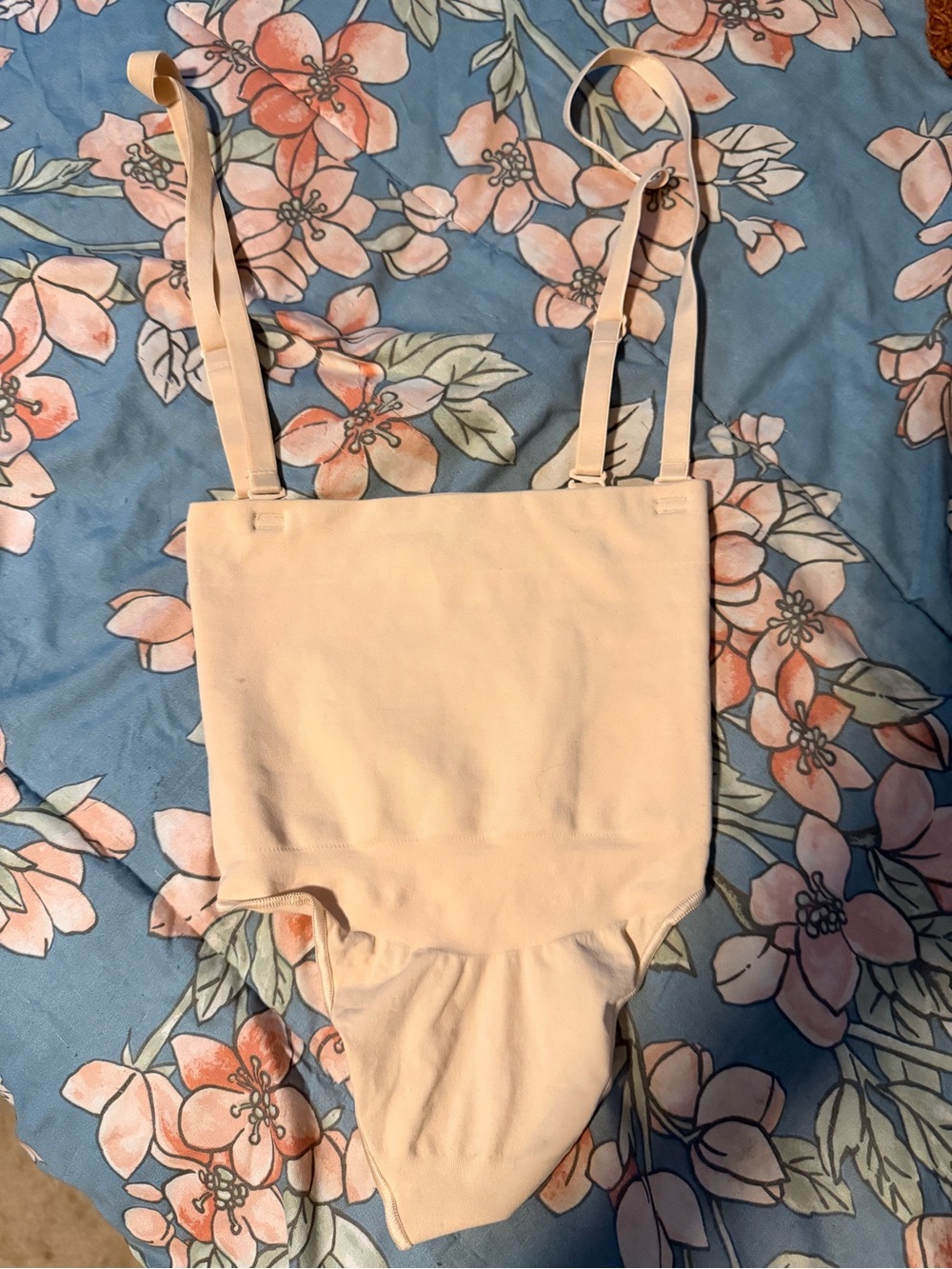 SKIMS Cream One-Piece Bodysuit with Adjustable Straps
